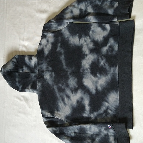 Champion Tie Dye Crop Sweat Shirt Hoodie - Picture 6 of 12
